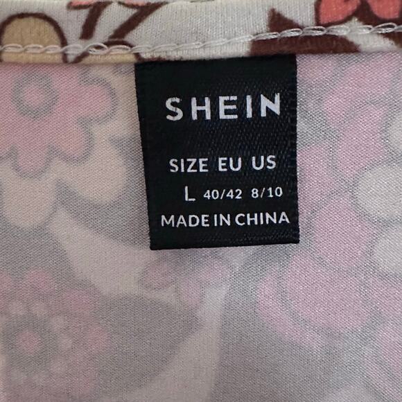 Juniors SHEIN Boho Y2K orange floral cropped camisole size large Rue - Picture 3 of 3